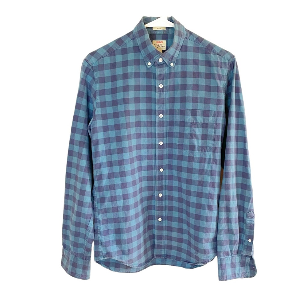 J. Crew Men’s Oxford Plaid Casual Shirt in Slim Fit